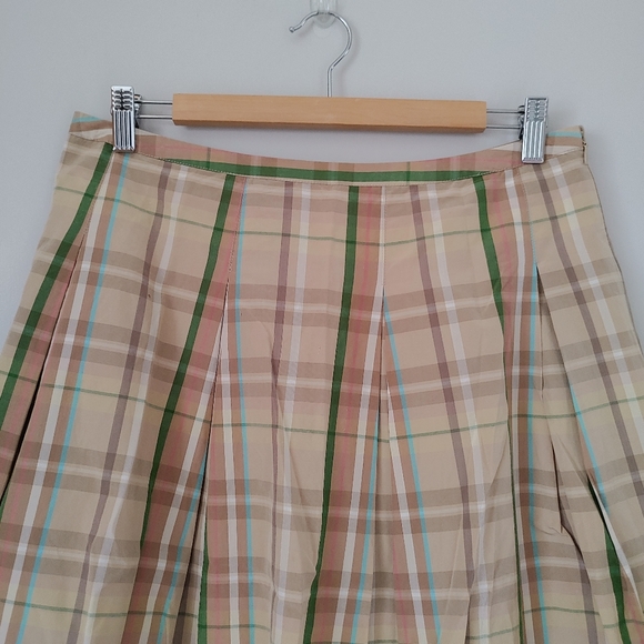 Tommy Hilfiger Silk Pleated Skirt Plaid Size 10 - Picture 6 of 16